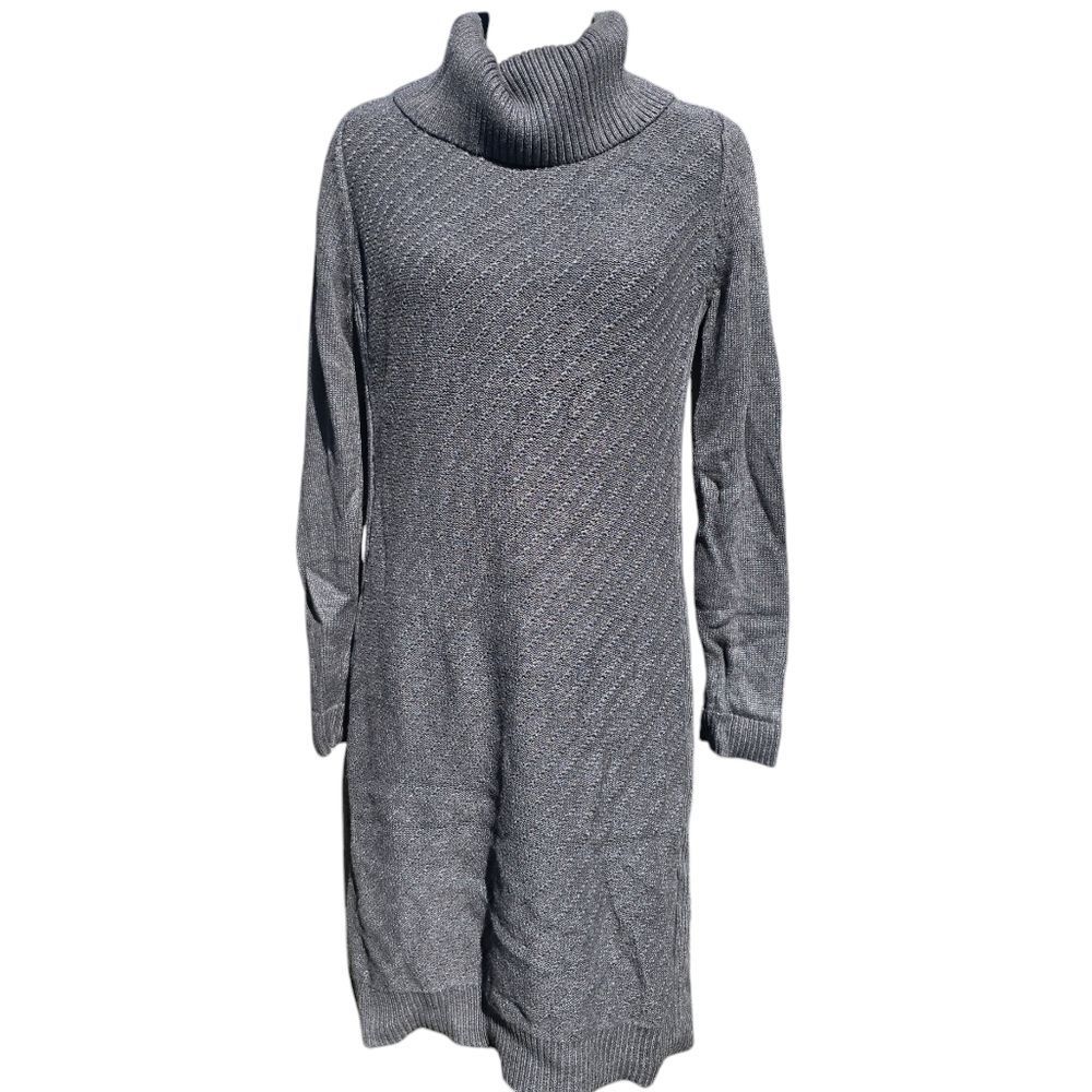 Ann Taylor Turtleneck Sweater Dress in Charcoal‎ Grey Large